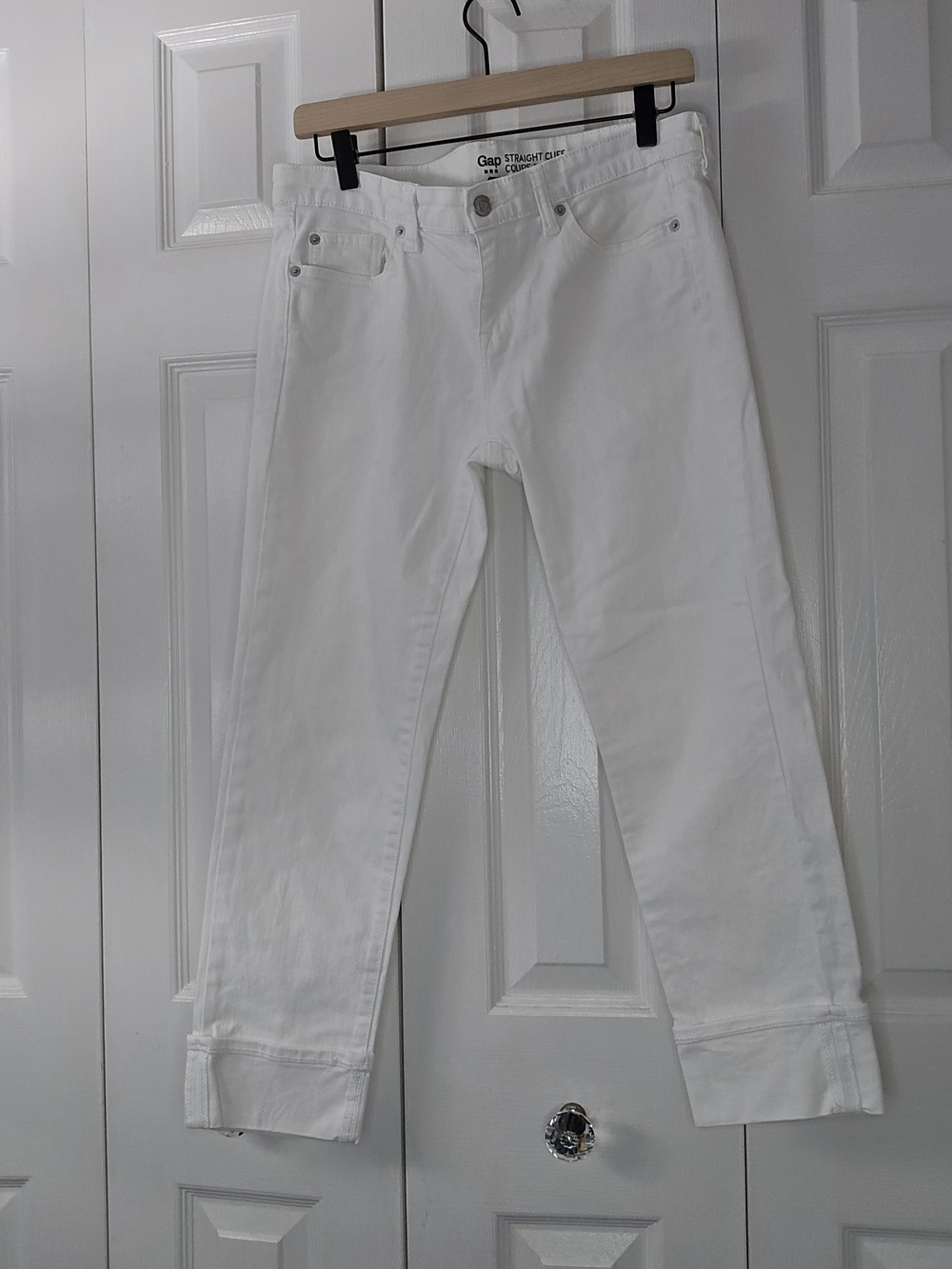 GAP White Straight Cuff Jeans
